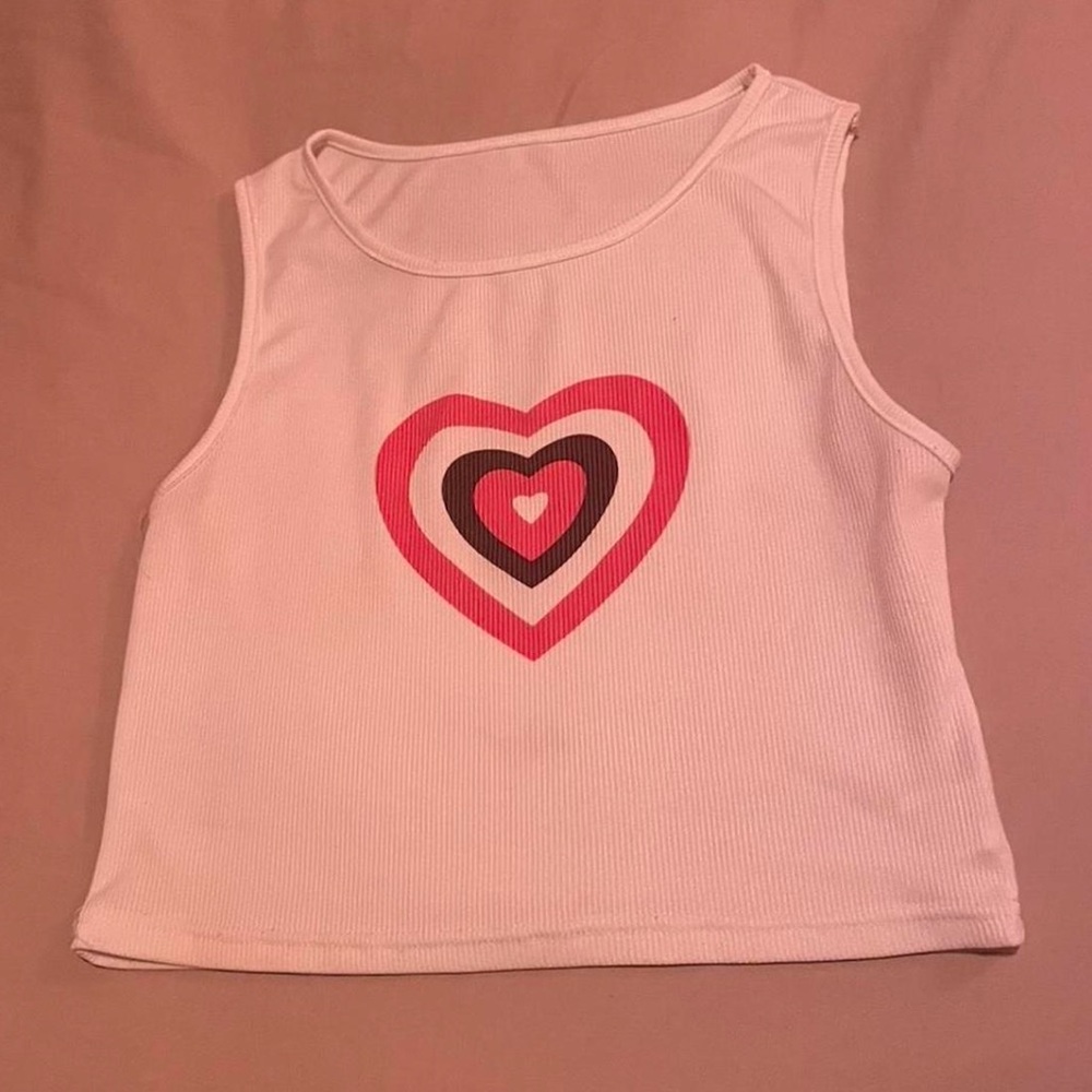 Heart Pattern Kids Tank Top